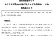 *ST嘉寓提示存在“面值退”風(fēng)險(xiǎn)，收盤(pán)價(jià)首次低于1元/股