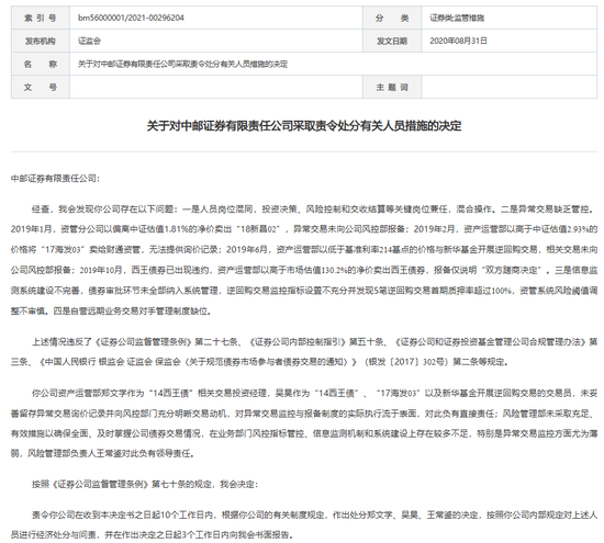 “1號(hào)”罰單！中郵證券
