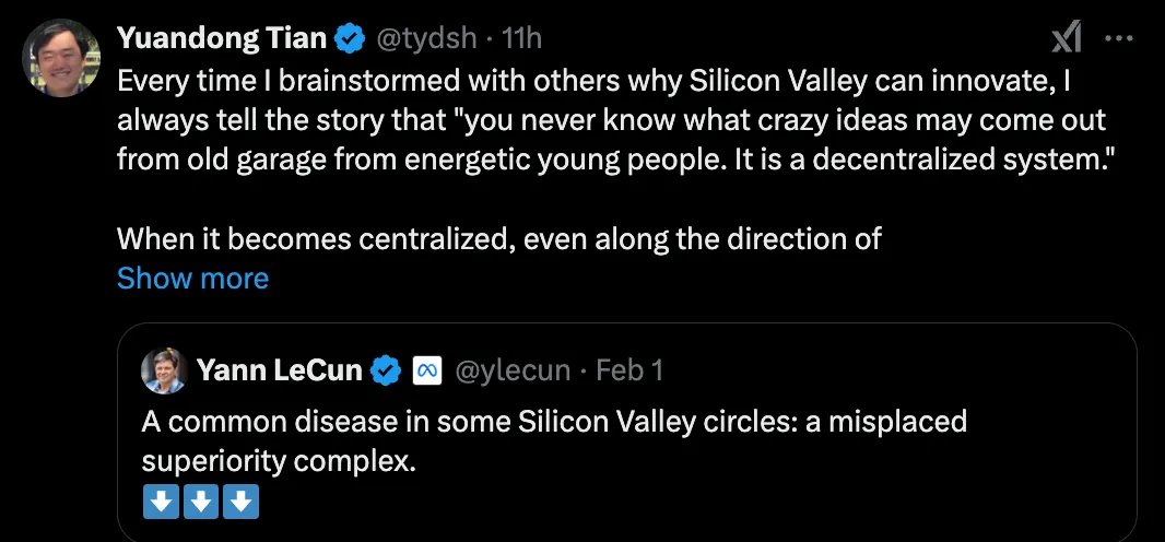 DeepSeek綜合征？Yann LeCun：硅谷存在一種“錯位的優(yōu)越感”