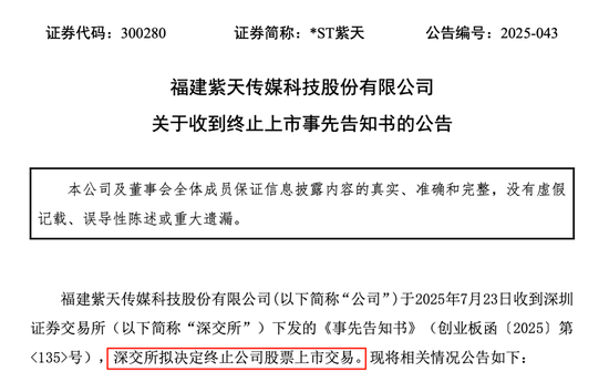 *ST紫天退市！虛增收入近25億元，股價(jià)從63元跌至不足3元！