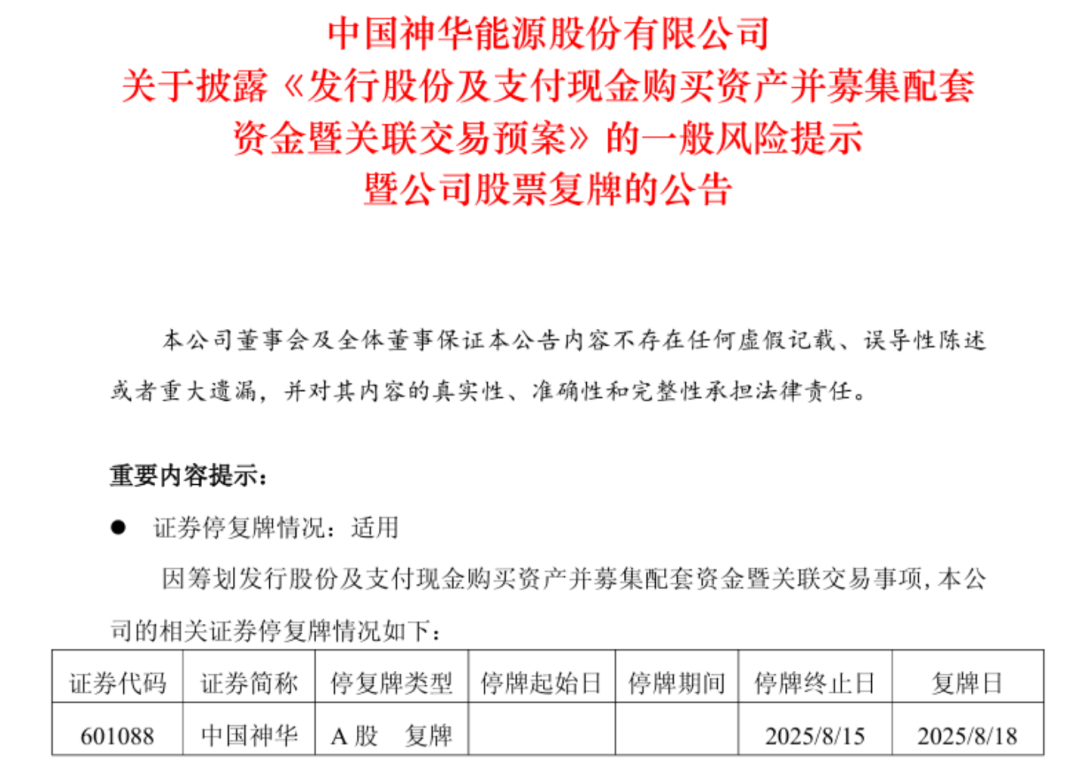 7000億央企巨頭重組中國(guó)神華大并購(gòu)：一口氣購(gòu)入13家公司，總資產(chǎn)2583億